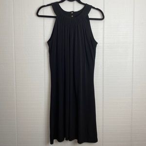 Calvin Klein Black Sleeveless Ruched Knee Length Dress